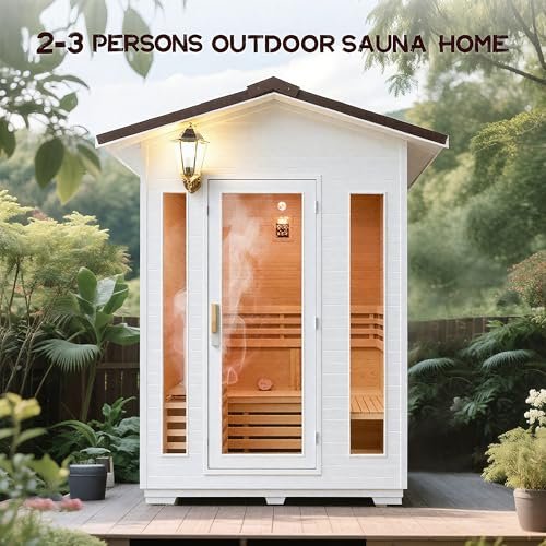 Benovo 2-3 Person Outdoor Wooden Sauna Room