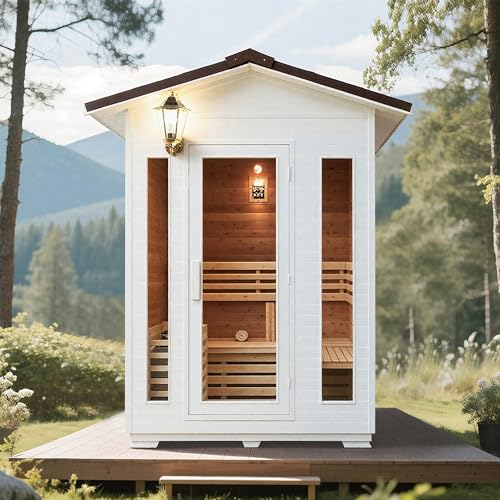 Benovo 2-3 Person Outdoor Wooden Sauna Room