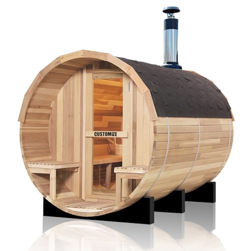 Benovo Customize Outdoor Barrel Sauna with Porch
